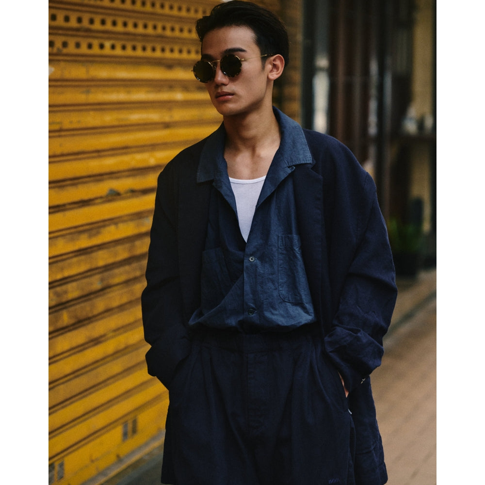 A.H DOUBLE BREASTED JACKET NAVY