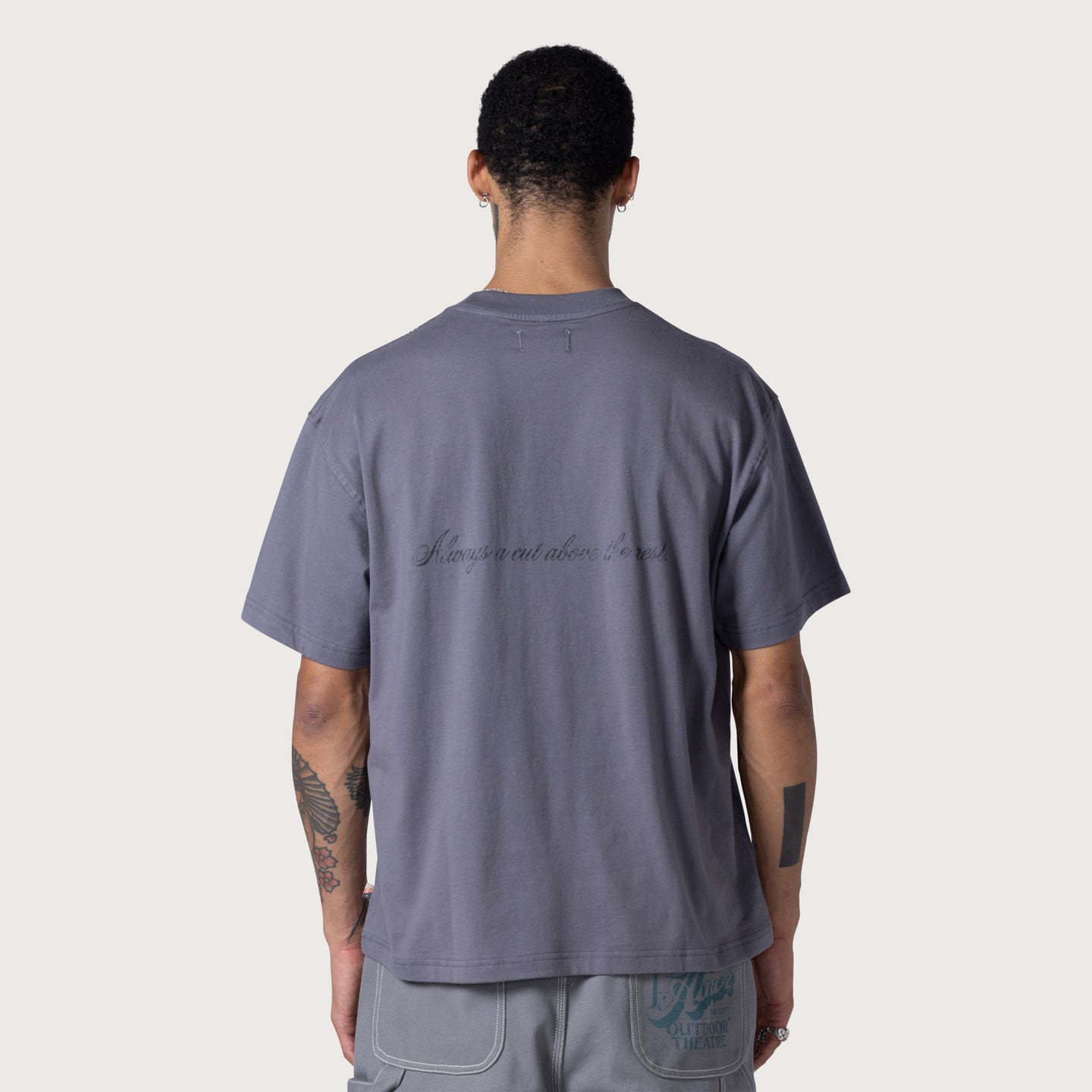 HONOR THE GIFT BARBERSHOP T-SHIRT-GREY