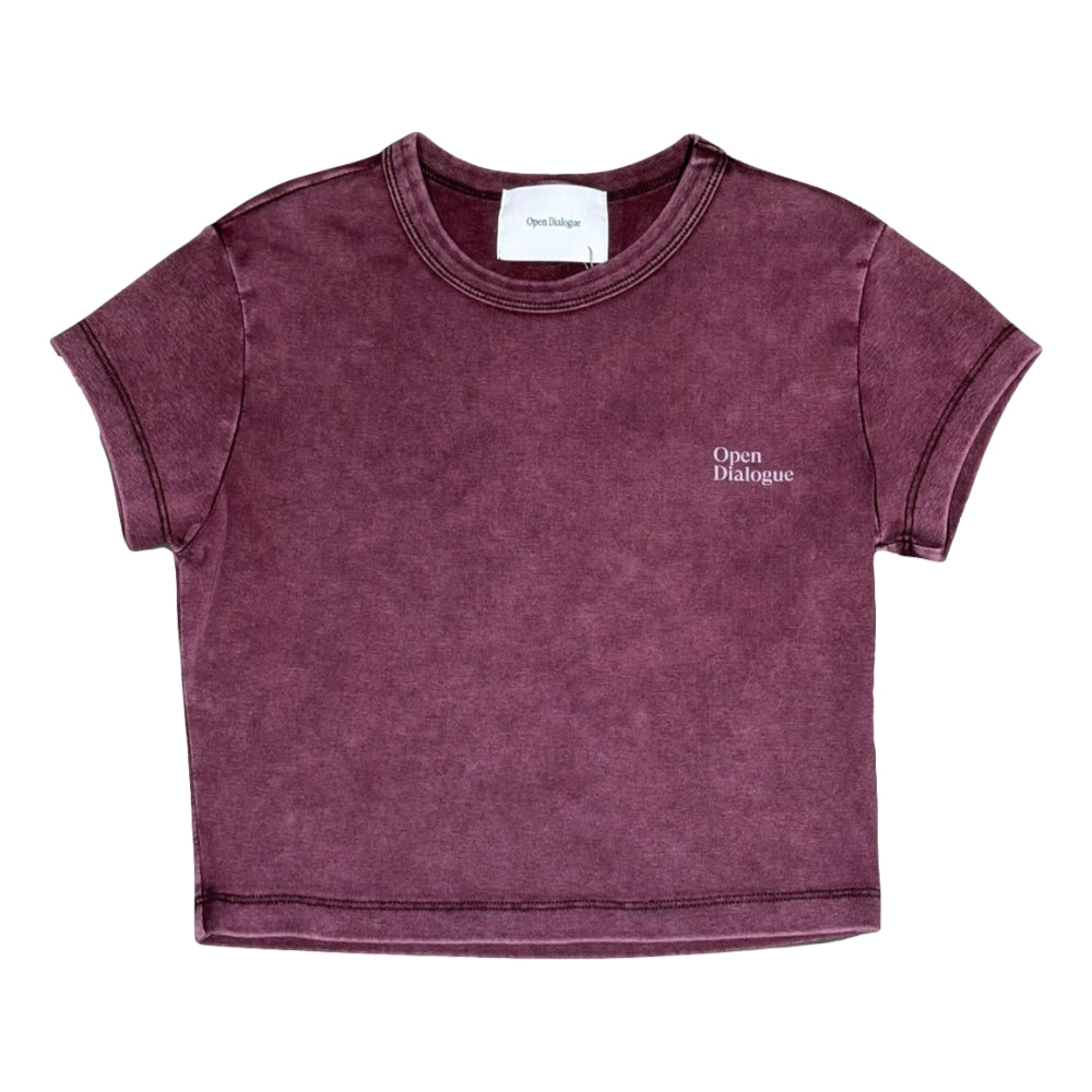 OPEN DIALOGUE WOMEN SLIM T-SHIRT-WASHED PURPLE