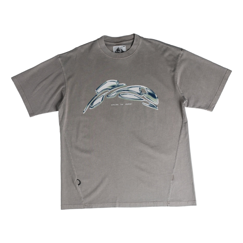 NINE POINT NINE NPN METAL LOGON S/S TEE-WASHED KHAKI