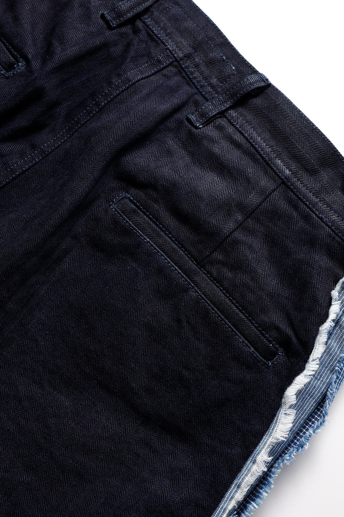 FUNDAMENTAL SIDE OBI SHORT PANTS RINSE-INDIGO