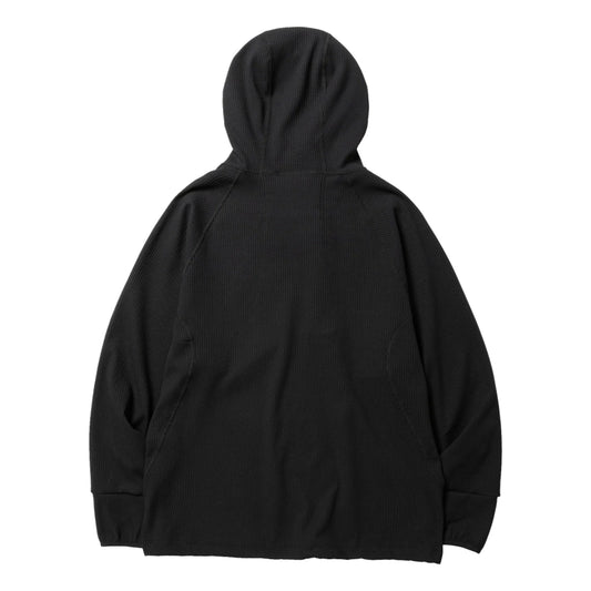 MEANSWHILE SOLOTEX WAFFLE BALACLAVA HOODIE-BLACK