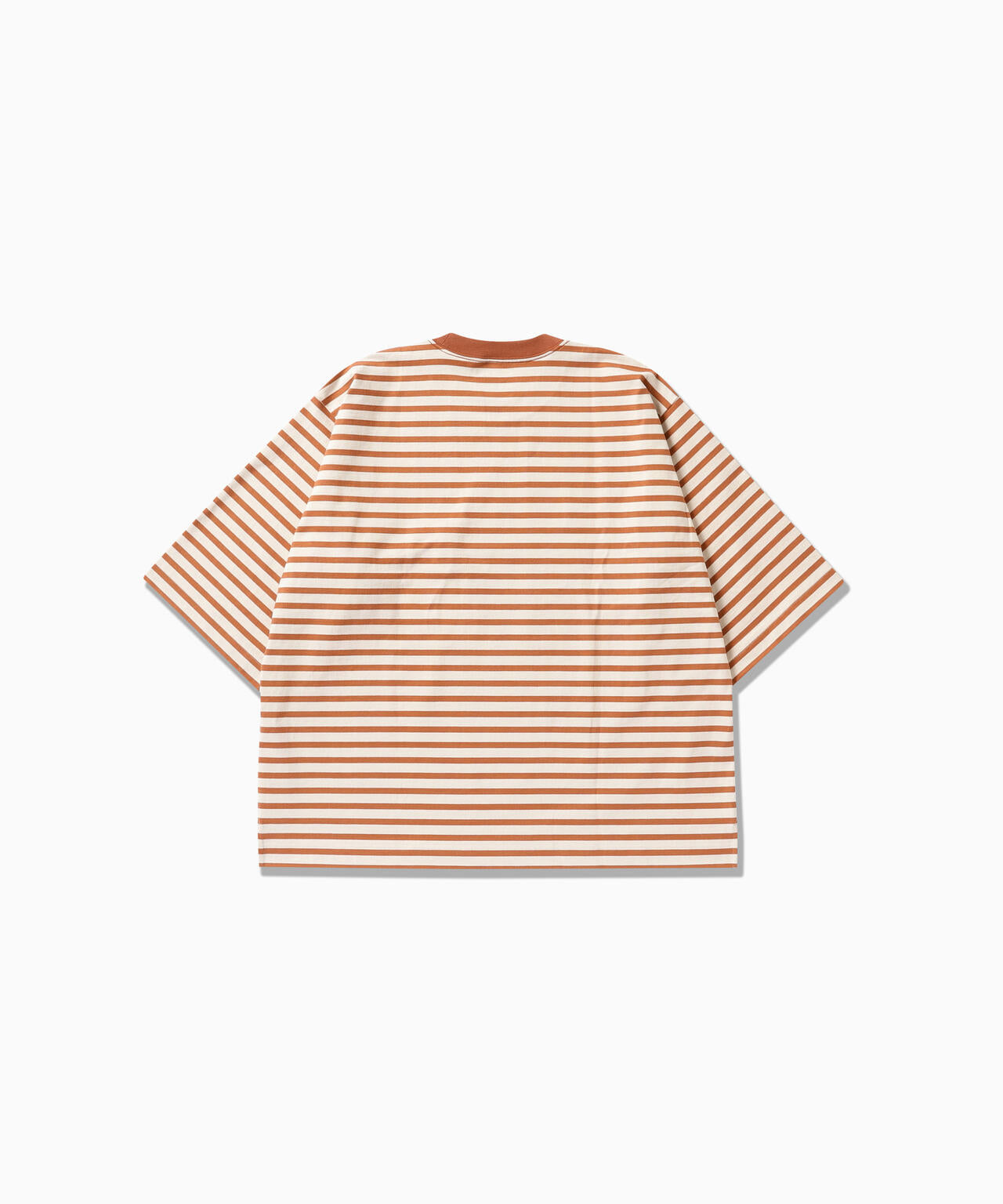AND WANDER STRIPE POCKET SS TEE-ORANGE