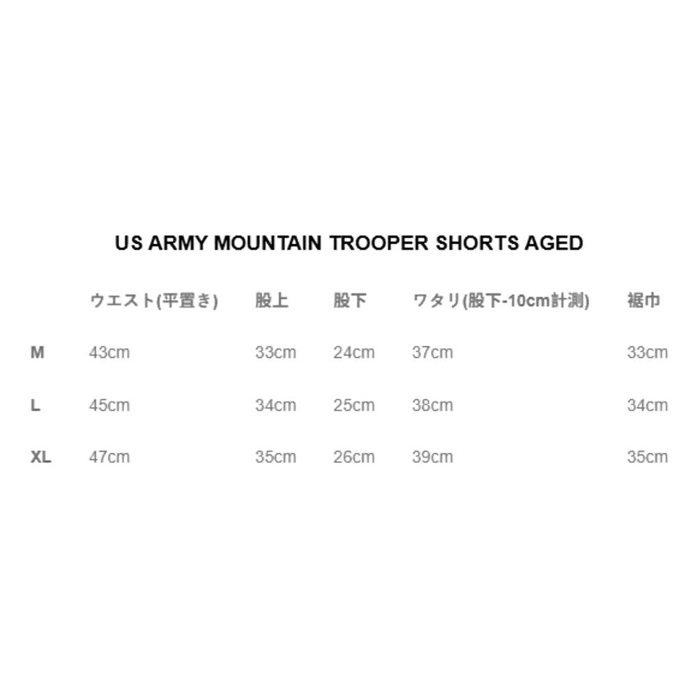 BOWWOW US ARMY MOUTAIN TROOPER SHORTS AGED-BEIGE