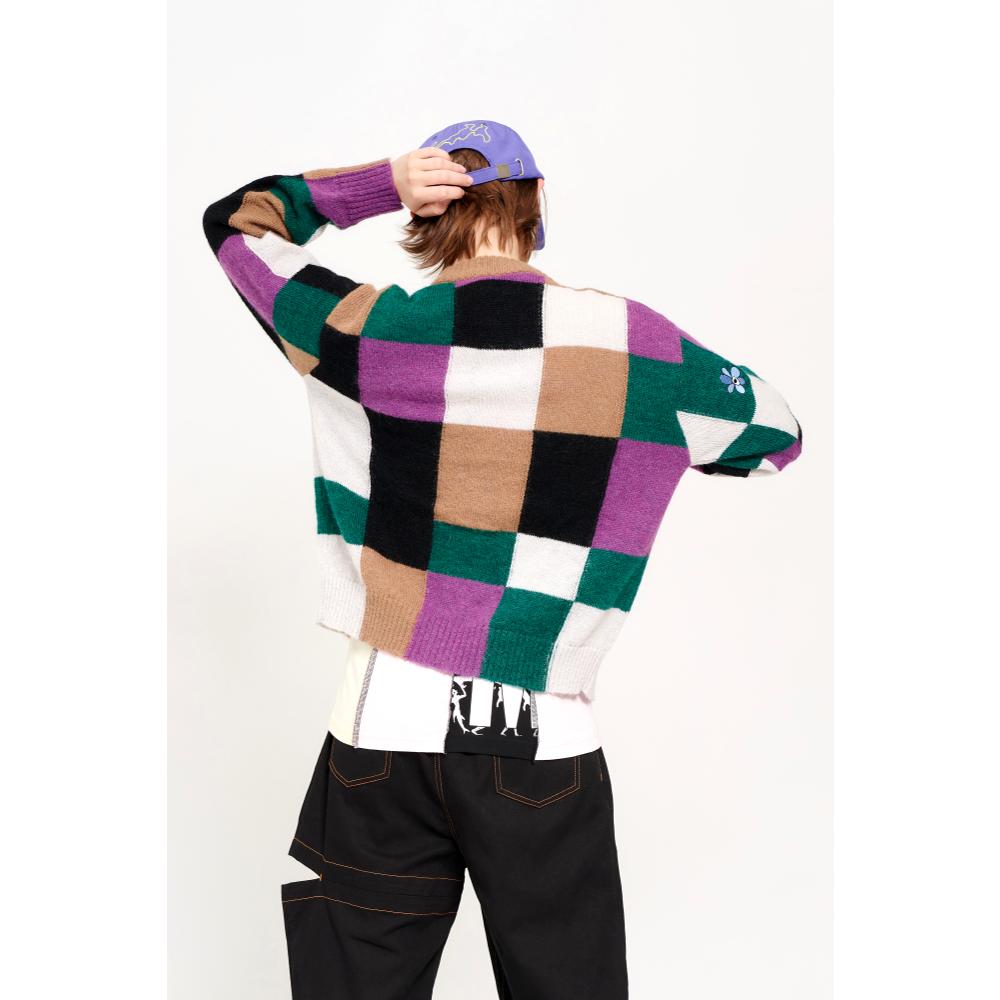 COMMUNAL FIELDS KNITTED MOHAIR CARDIGAN