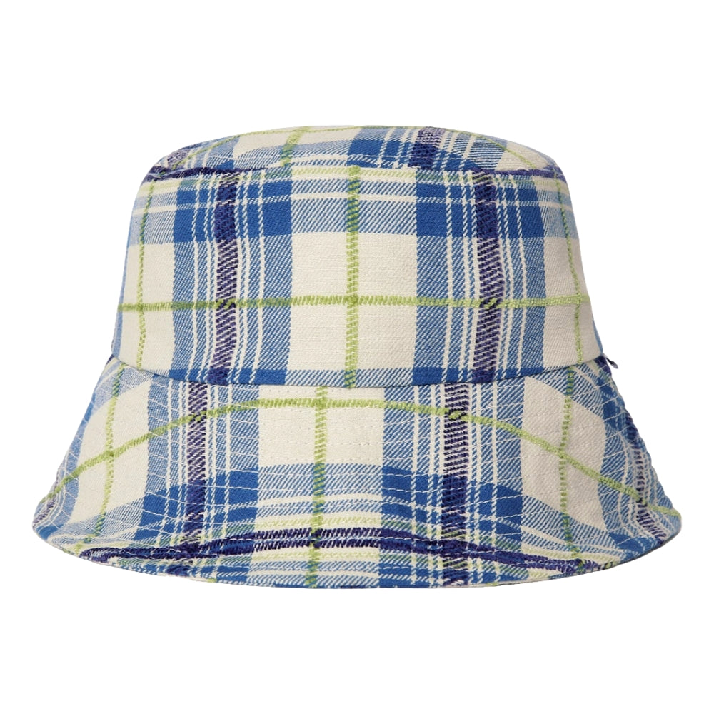 PLAID LONG BILL BUCKET HAT