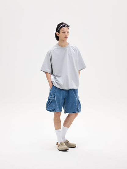 NINE POINT NINE ELEMENT 3D POCKET SHORTS-DENIM