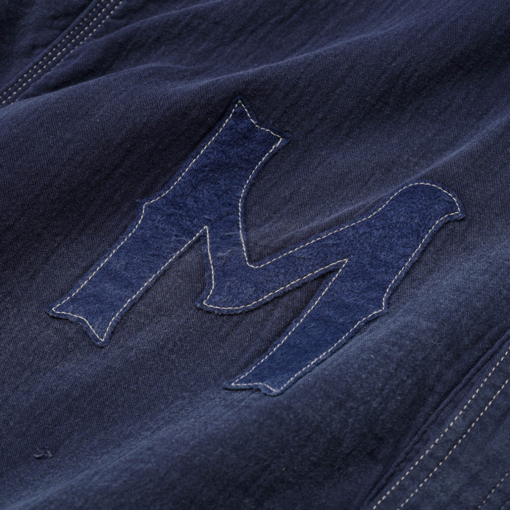 MADNESS 1/2 PLACKET MN-TEAM TWILL SHIRT (MADE IN JAPAN)-BLUE