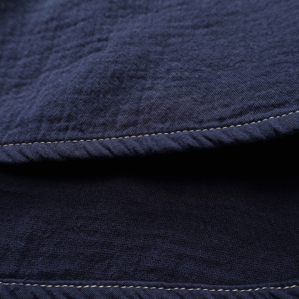MADNESS 1/2 PLACKET MN-TEAM TWILL SHIRT (MADE IN JAPAN)-BLUE