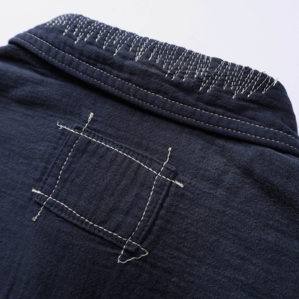 MADNESS 1/2 PLACKET MN-TEAM TWILL SHIRT (MADE IN JAPAN)-BLUE