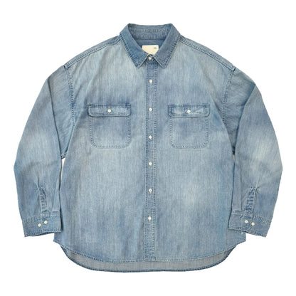 MADNESS 1940S CHAMBRAY WORKSHIRT-BLUE