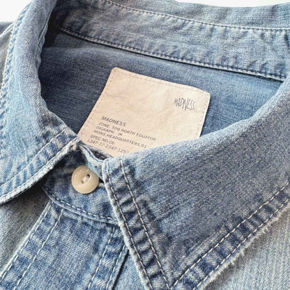 MADNESS 1940S CHAMBRAY WORKSHIRT-BLUE