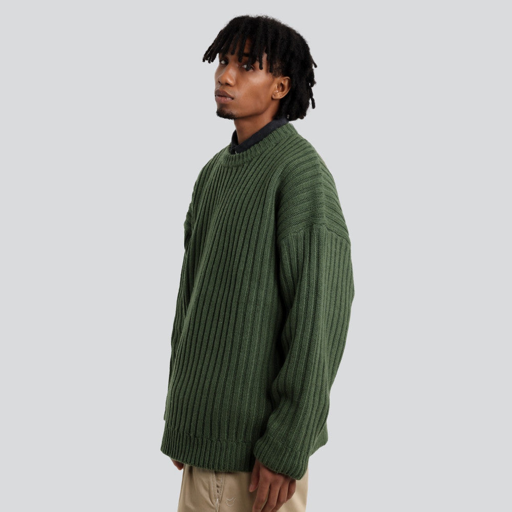 MADNESS RIBBED CREW KNIT SWEATER