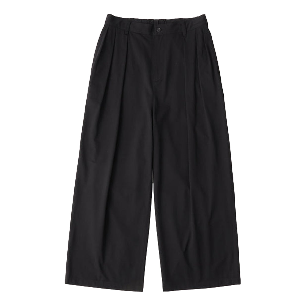 WHITE MOUNTAINEERING 3 TUCK WIDE PANTS-BLACK