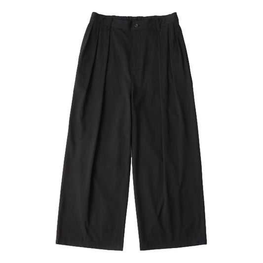 WHITE MOUNTAINEERING 3 TUCK WIDE PANTS-BLACK