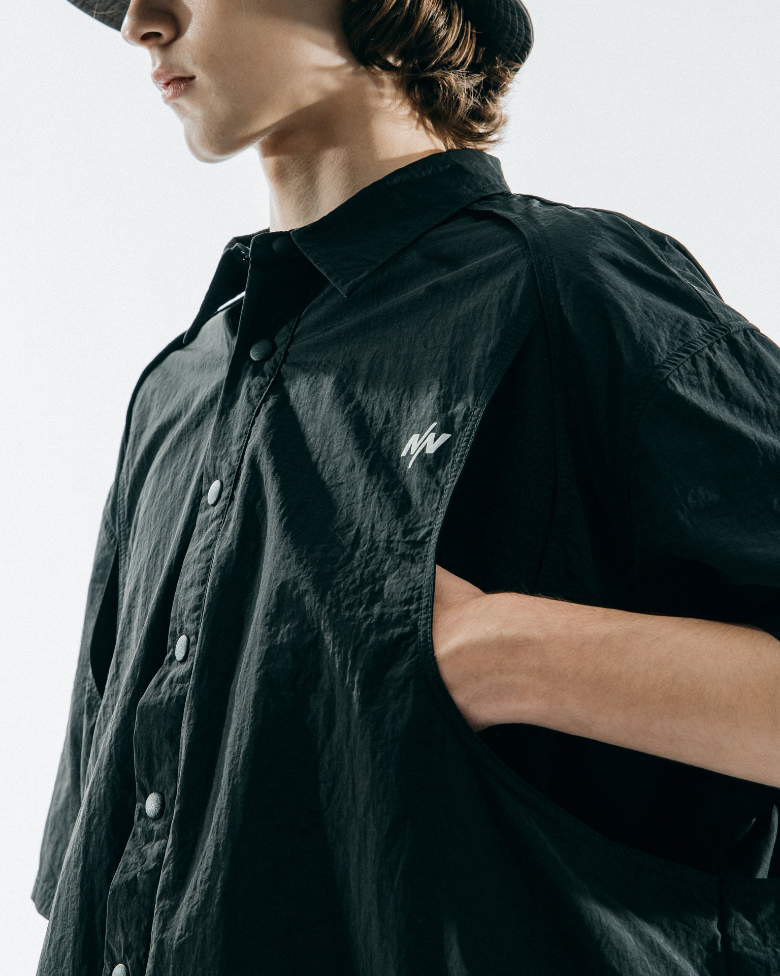 NINE POINT NINE NORMS TWO-LAYER SHIRT-BLACK