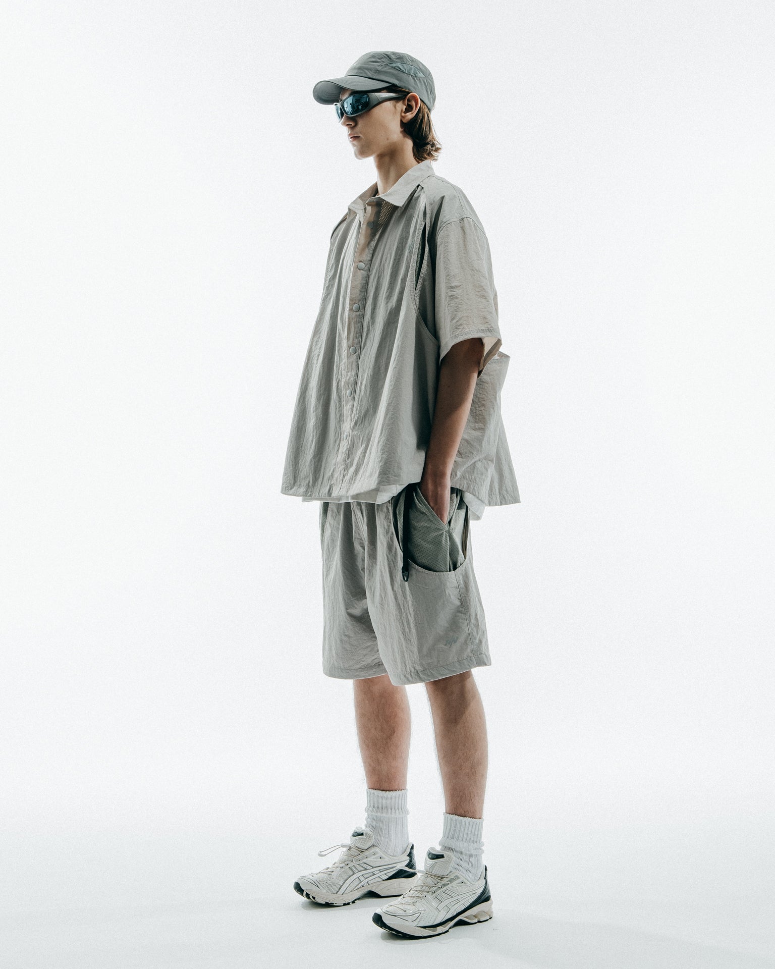 NINE POINT NINE NORMS TWO-LAYER SHIRT-LIGHT GREY