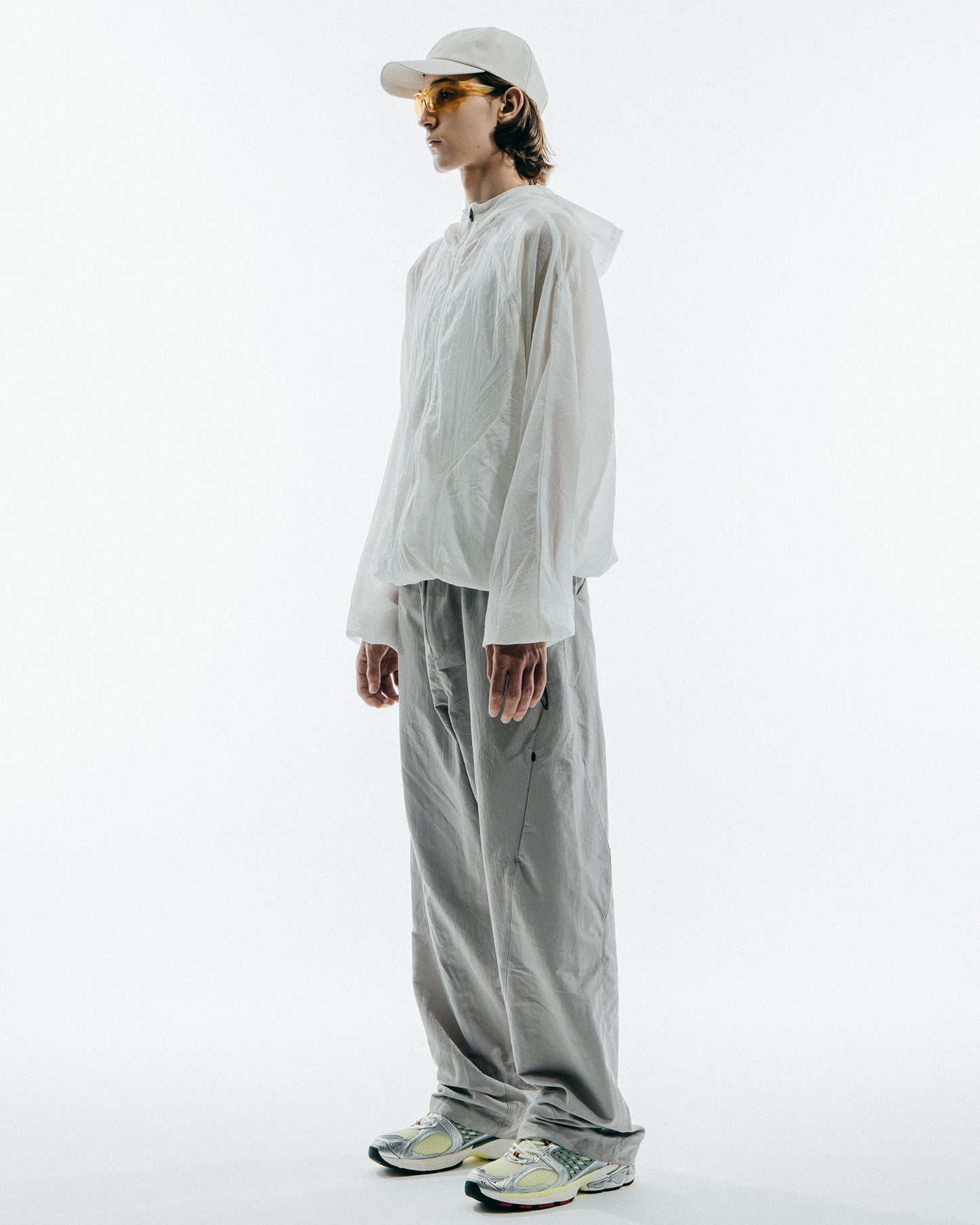 NINE POINT NINE TRUCK WILD 3D POCKET TRANSPARENT JACKET-WHITE