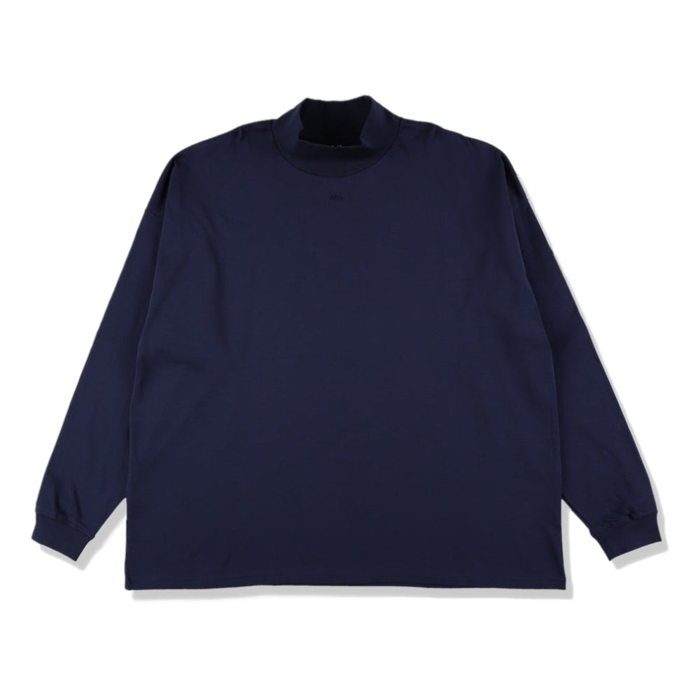 A.H MOCK NECK LONG SLEEVE T-SHIRT NAVY