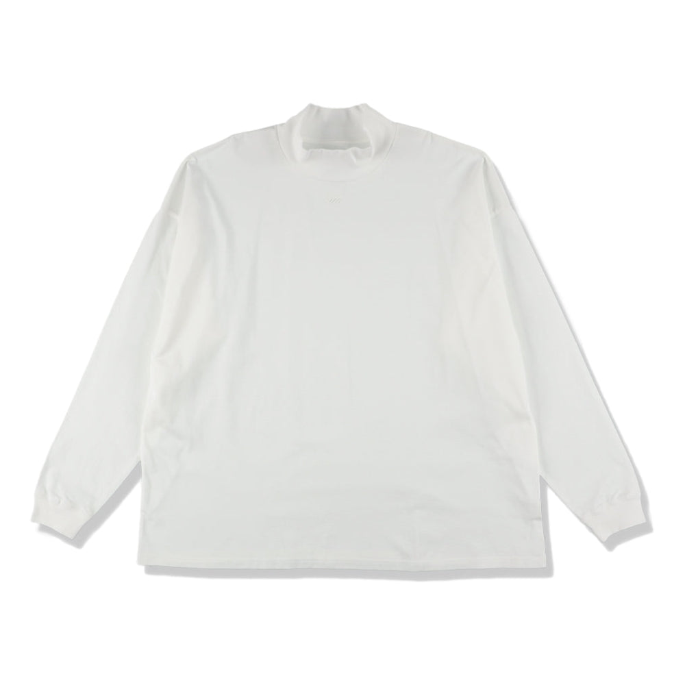 A.H MOCK NECK LONG SLEEVE T-SHIRT WHITE
