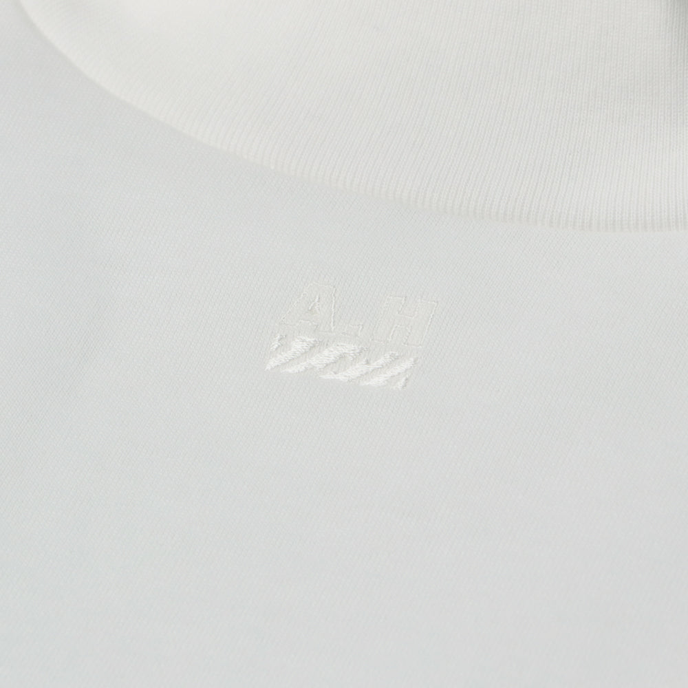 A.H MOCK NECK LONG SLEEVE T-SHIRT WHITE