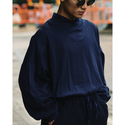 A.H MOCK NECK LONG SLEEVE T-SHIRT WHITE