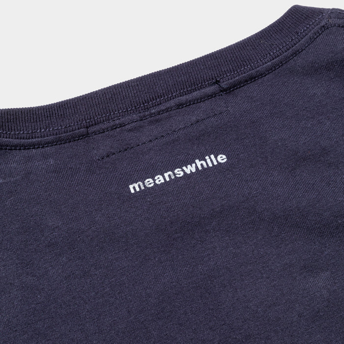 MEANSWHILE ABRACT PHOTOGRAPHT TEE-DARK NAVY