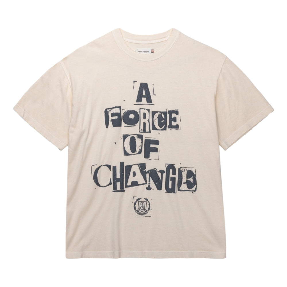 HONOR THE GIFT A FORCE OF CHANGE SS TEE-WHITE