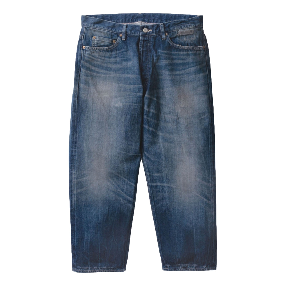 MADNESS AGING DENIM PANTS. M2 CROPPED (MADE IN JAPAN)-INDIGO