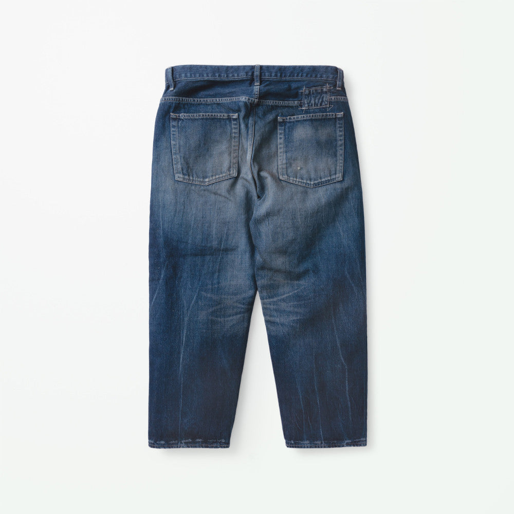 MADNESS AGING DENIM PANTS. M2 CROPPED (MADE IN JAPAN)-INDIGO