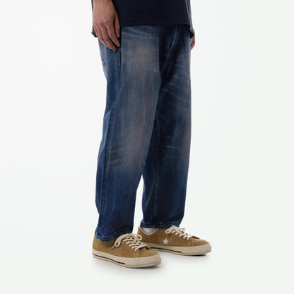MADNESS AGING DENIM PANTS. M2 CROPPED (MADE IN JAPAN)-INDIGO