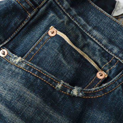 MADNESS AGING DENIM PANTS. M2 RELAXED-INDIGO