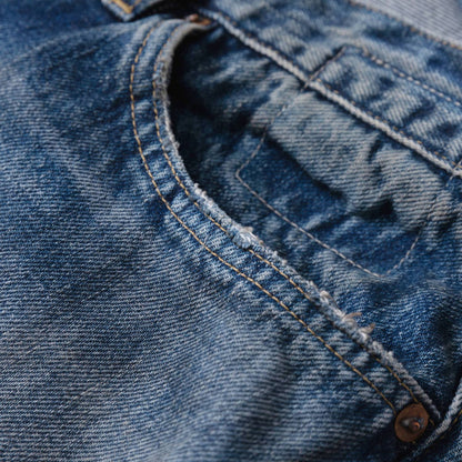 MADNESS AGING DENIM PANTS. M2 WIDE COMFY (MADE IN JAPAN)-INDIGO