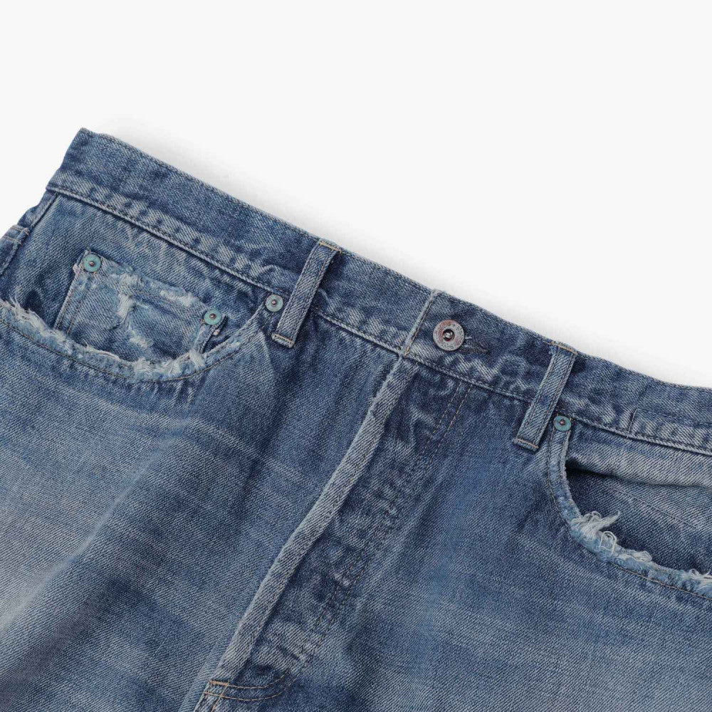 MADNESS AGING DENIM PANTS . REGULAR (MADE IN JAPAN) -INDIGO