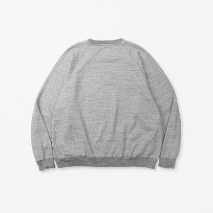 MADNESS AGING RAGLAN CREW SWEAT (MADE IN JAPAN)-HEATHER GREY
