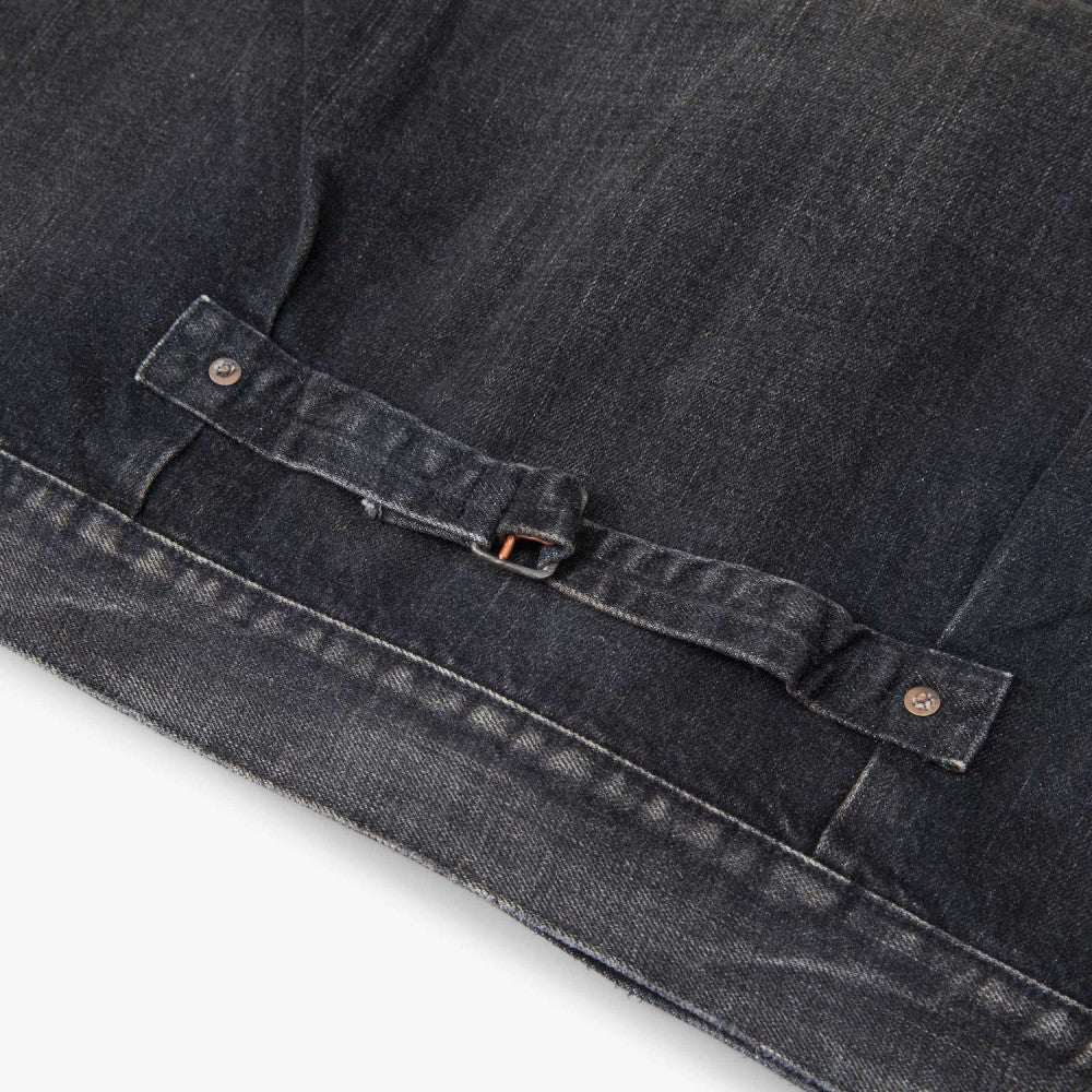MADNESS AGING TYPE-I DENIM TRUCKER (DAMAGED AND REPAIRED FINISH) (MADE IN JAPAN)-BLACK INDIGO