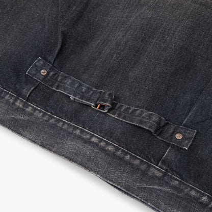MADNESS AGING TYPE-I DENIM TRUCKER (DAMAGED AND REPAIRED FINISH) (MADE IN JAPAN)-BLACK INDIGO