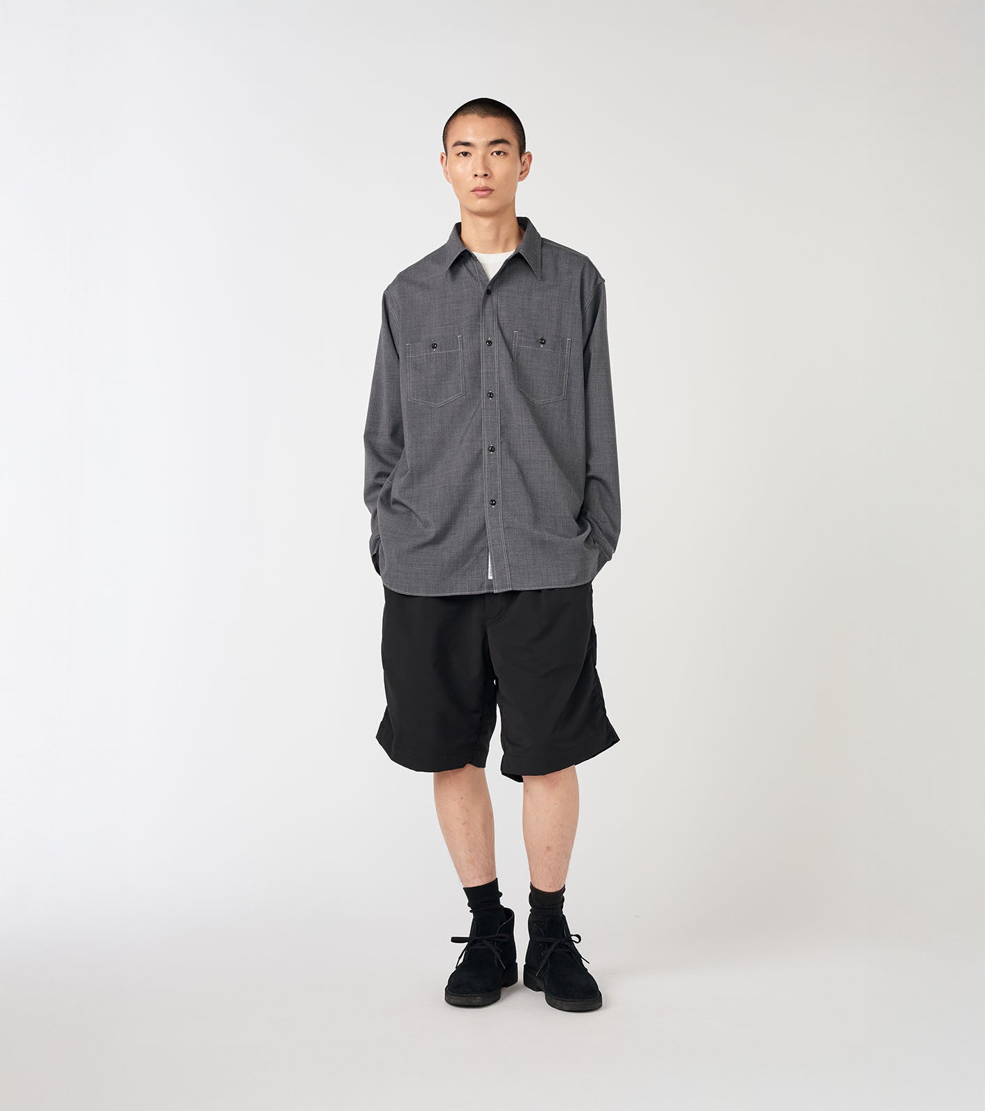 Nanamica ALPHADRY DOUBLE PLEAT SHORTS-BLACK