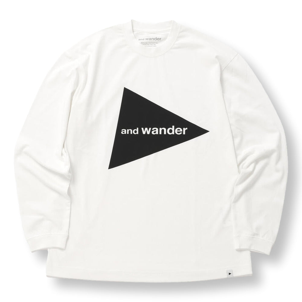 AND WANDER AND WANDER LOGO LS T-WHITE