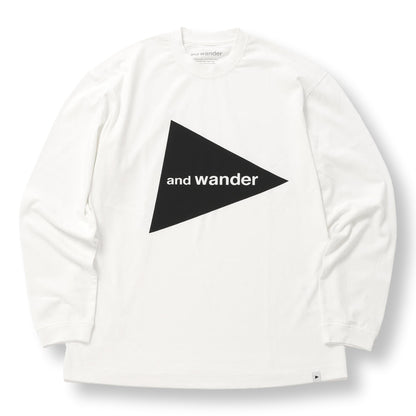 AND WANDER AND WANDER LOGO LS T-WHITE