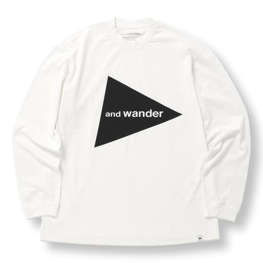 AND WANDER AND WANDER LOGO LS T-WHITE