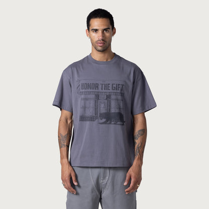 HONOR THE GIFT BARBERSHOP T-SHIRT-GREY