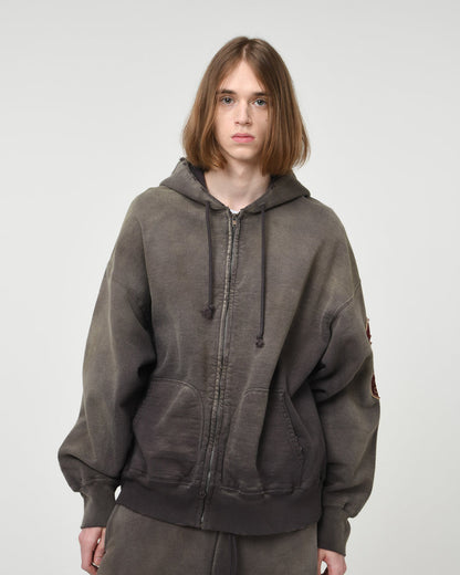 BOWWOW BASEBALL CHAMPION ZIP HOODIE AGED-BROWN