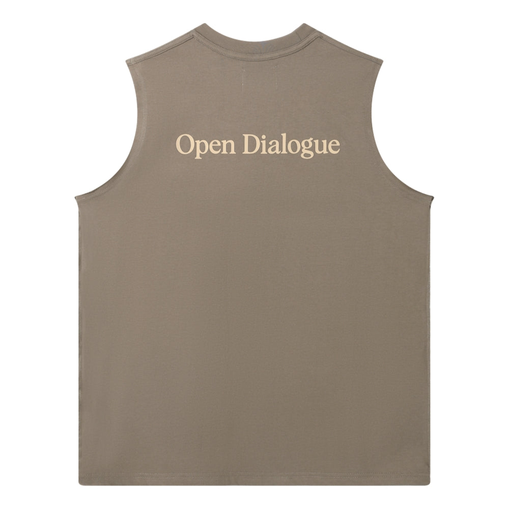 OPEN DIALOGUE BASIC VEST-BROWN