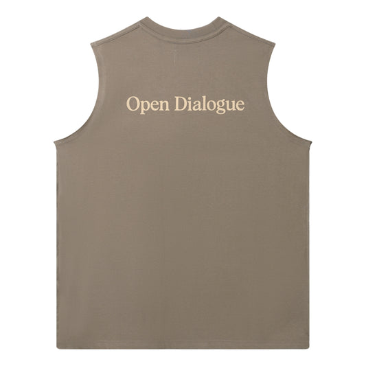 OPEN DIALOGUE BASIC VEST-BROWN