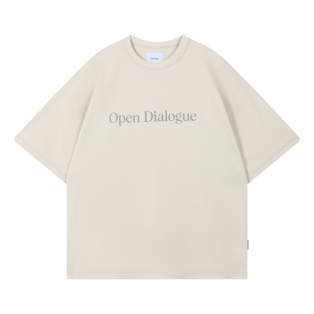 OPEN DIALOGUE BIG LOGO TEE-BEIGE