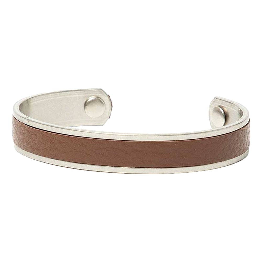BRASS BRACELET REGULAR WITH SHRINK LEATHER