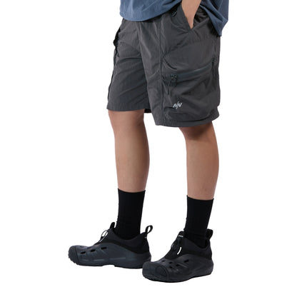 NINE POINT NINE ESCAPE BREATHE 3D POCKET SHORTS-CHARCOAL