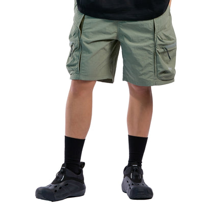 NINE POINT NINE ESCAPE BREATHE 3D POCKET SHORTS-OLIVE