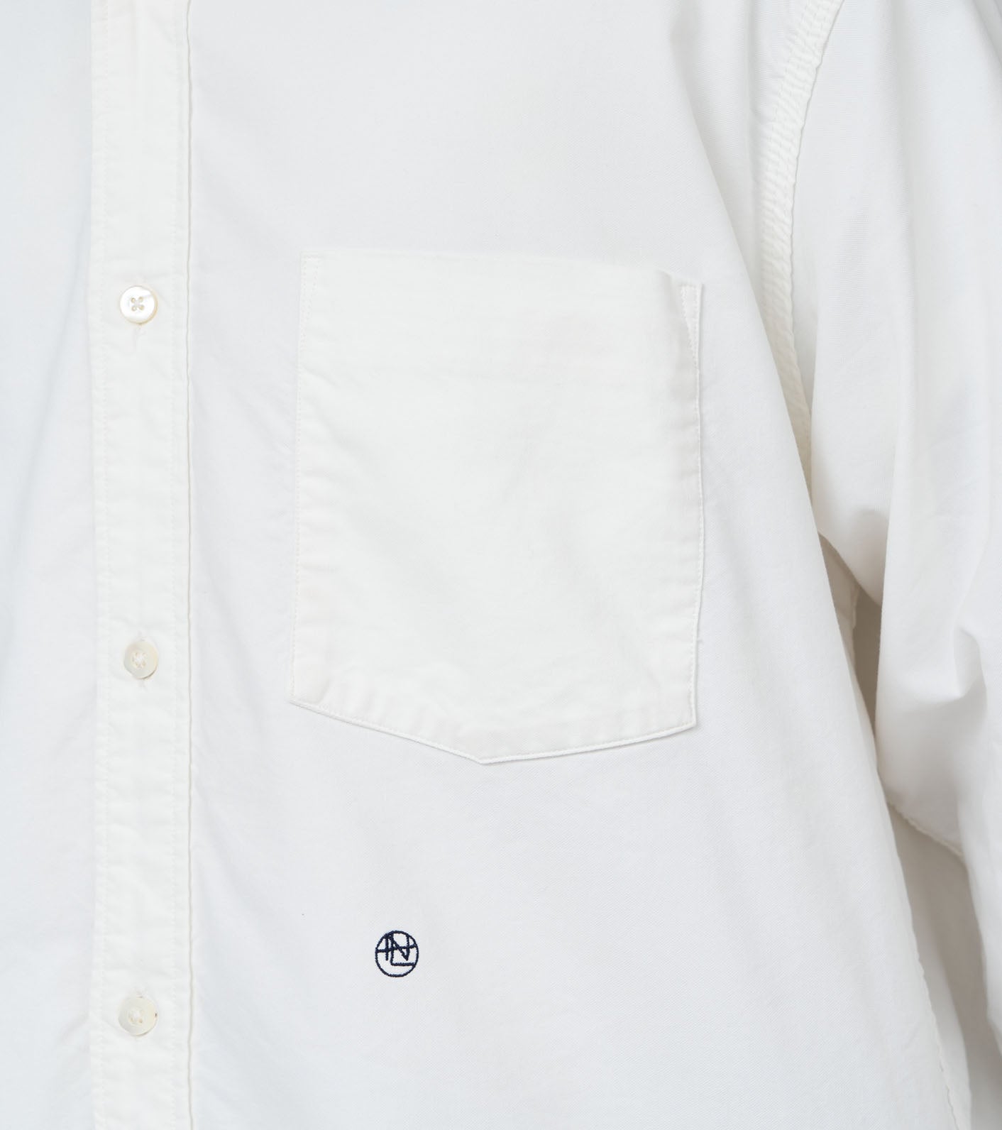 Nanamica BUTTON DOWN WIND SHIRT-WHITE